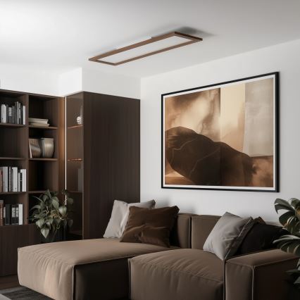 Eglo - Dimmbares LED-RGBW-Panel SALOBRENA-C WOOD LED/31W/230V 2700-6500K 34x124 cm dunkelbraun + Fernbedienung