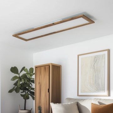 Eglo - Dimmbares LED-RGBW-Panel SALOBRENA-C WOOD LED/31W/230V 2700-6500K 34x124 cm braun + Fernbedienung