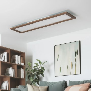 Eglo - Dimmbares LED-RGBW-Panel SALOBRENA-C WOOD LED/31W/230V 2700-6500K 34x124 cm dunkelbraun + Fernbedienung