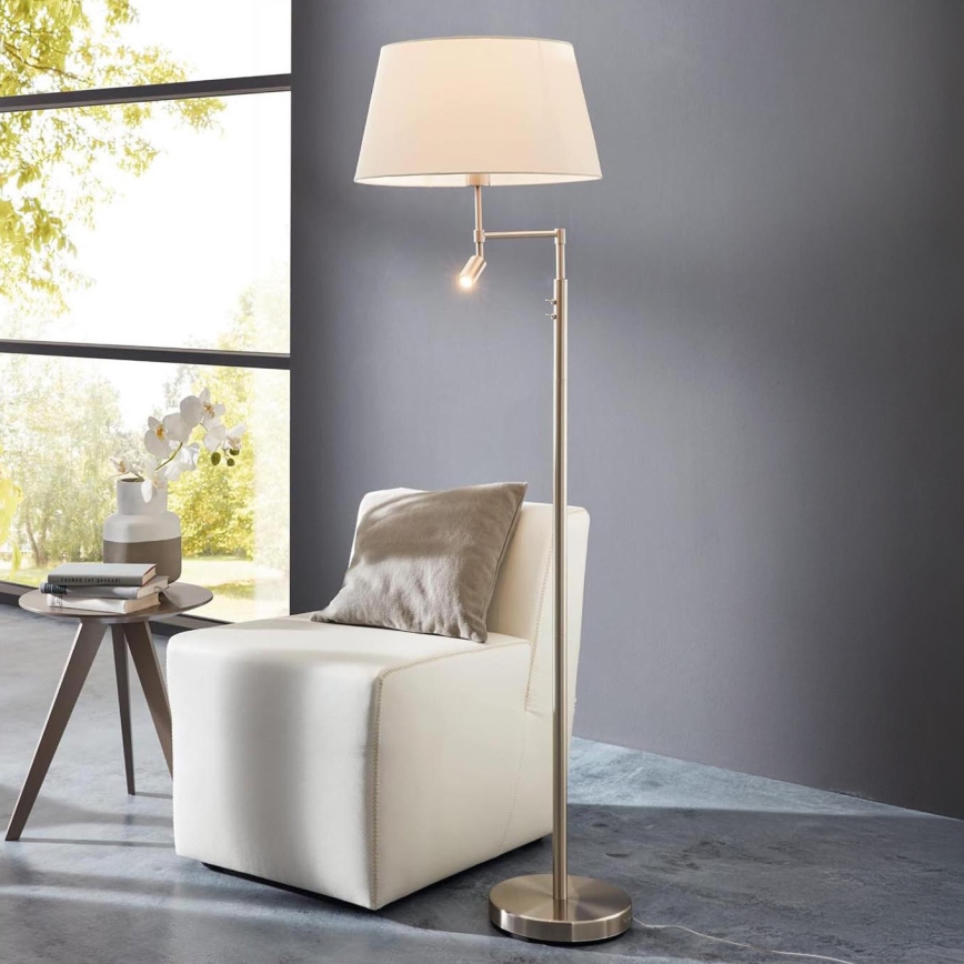 Eglo/Edi Beleuchtung - LED-Stehleuchte SANTANDER 1xE27/11W/230V + LED/2,3W mattes Chrom
