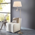 Eglo/Edi Light - LED Stehleuchte SANTANDER 1xE27/11W/230V + LED/2,3W mattchrom