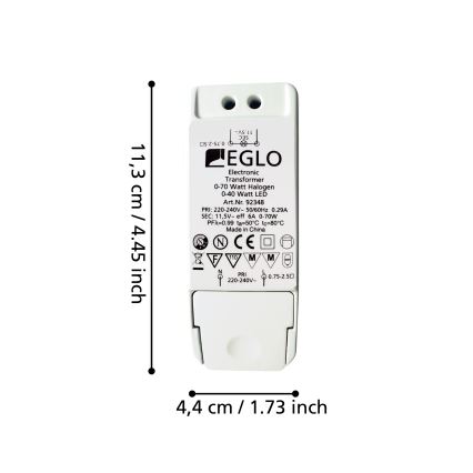 Eglo - elektrischer Transformator 70W/230V/11,5V AC