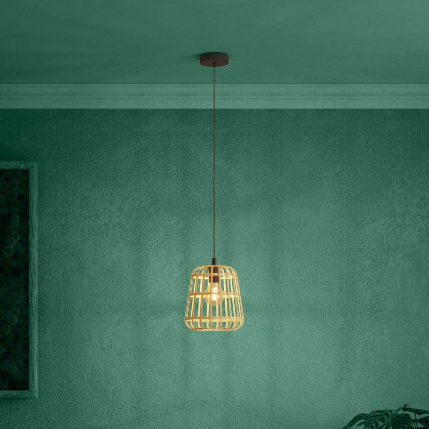 Eglo - Hängeleuchte 1xE27/40W/230V d 24 cm Bambus
