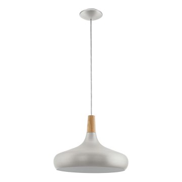 Eglo - Hängeleuchte 1xE27/40W/230V d 40 cm silbern - FSC-zertifiziert