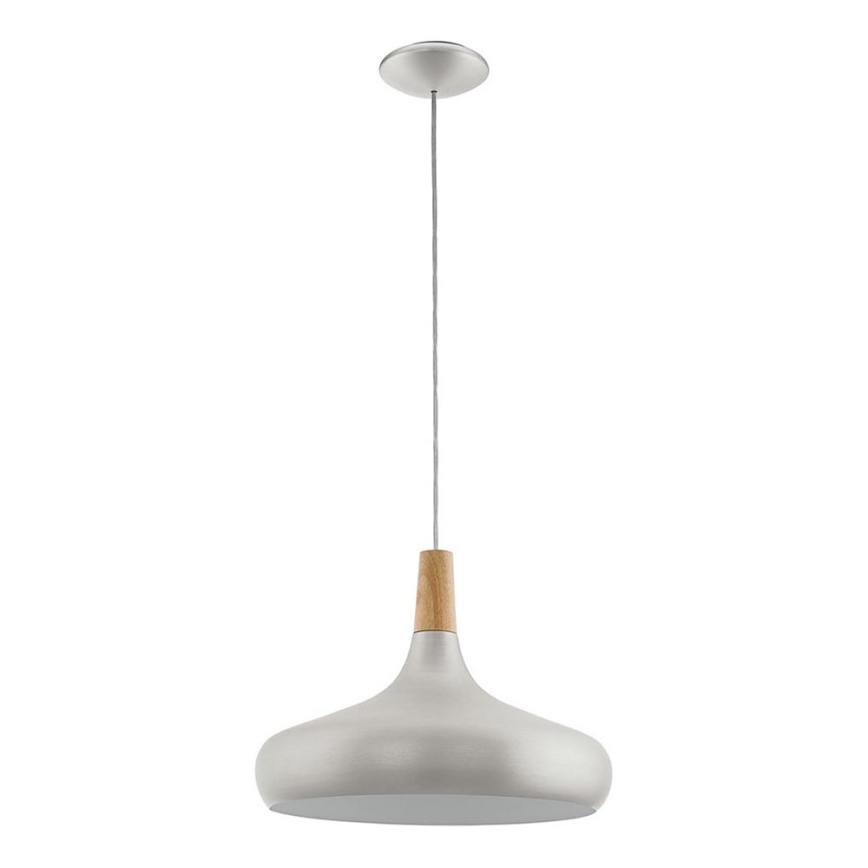 Eglo - Hängeleuchte 1xE27/40W/230V d 40 cm silbern - FSC-zertifiziert