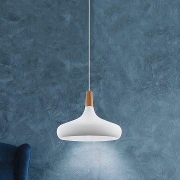 Eglo - Hängeleuchte 1xE27/40W/230V d 40 cm weiß - FSC-zertifiziert