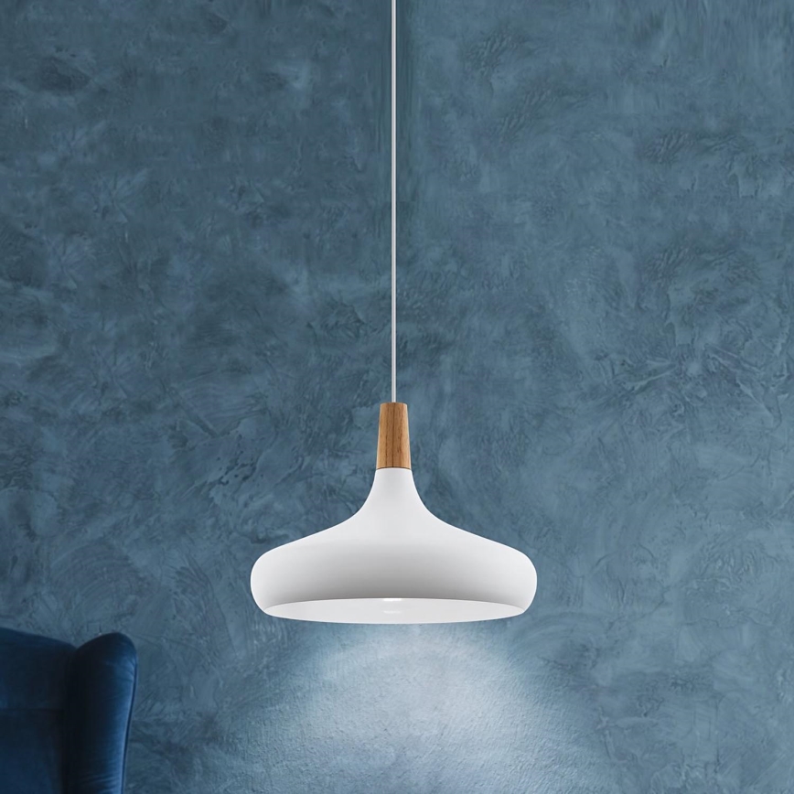 Eglo - Hängeleuchte 1xE27/40W/230V d 40 cm weiß - FSC-zertifiziert
