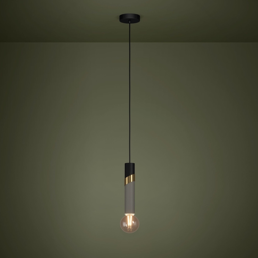 Eglo - Hängeleuchte 1xE27/40W/230V schwarz/golden
