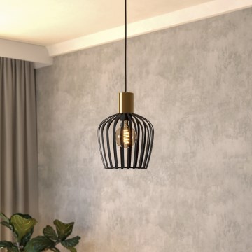 Eglo - Hängeleuchte 1xE27/40W/230V schwarz/golden