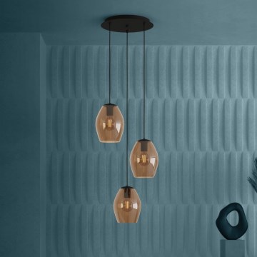 Eglo - Hängeleuchte 3xE27/40W/230V braun