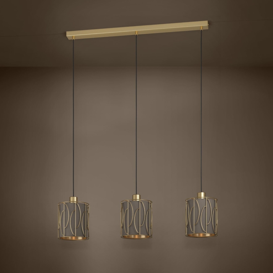 Eglo - Hängeleuchte 3xE27/40W/230V golden/braun