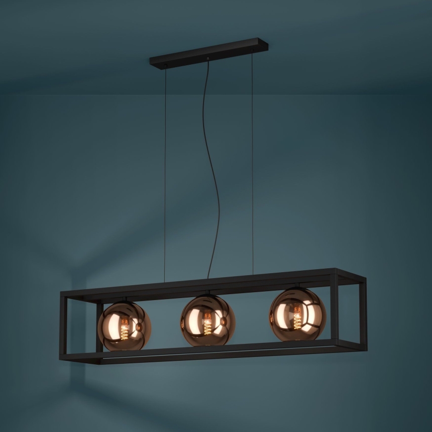 Eglo - Hängeleuchte 3xE27/40W/230V kupfern/schwarz