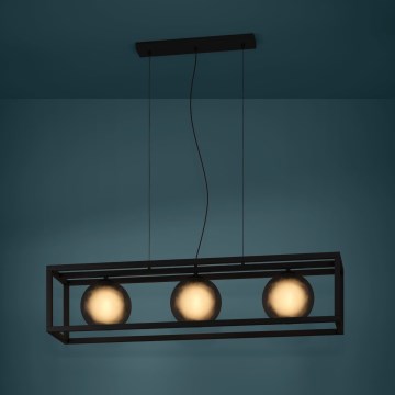 Eglo - Hängeleuchte 3xE27/40W/230V rauchig/schwarz