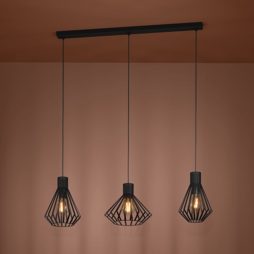 Eglo - Hängeleuchte 3xE27/40W/230V schwarz