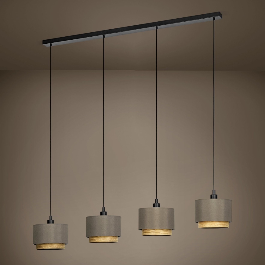 Eglo - Hängeleuchte 4xE27/40W/230V braun