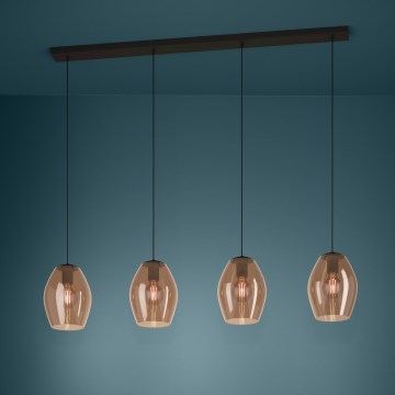 Eglo - Hängeleuchte 4xE27/40W/230V braun
