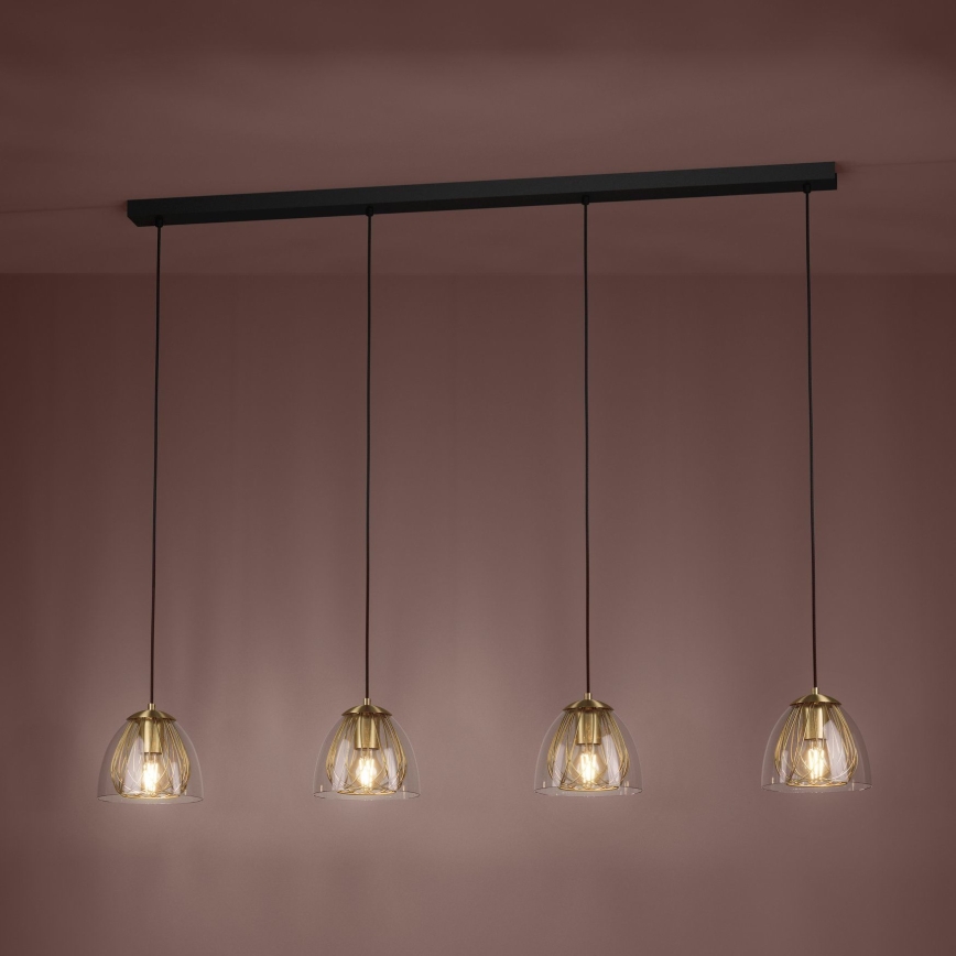 Eglo - Hängeleuchte 4xE27/40W/230V golden