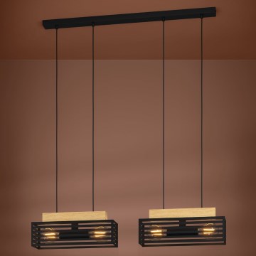 Eglo - Hängeleuchte 4xE27/40W/230V schwarz/braun