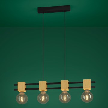 Eglo - Hängeleuchte 4xE27/40W/230V schwarz/braun