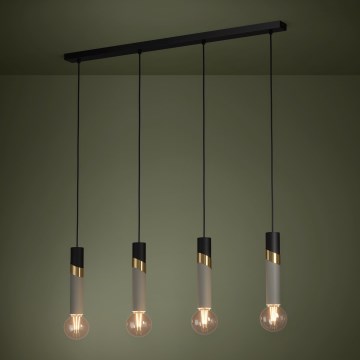 Eglo - Hängeleuchte 4xE27/40W/230V schwarz/golden
