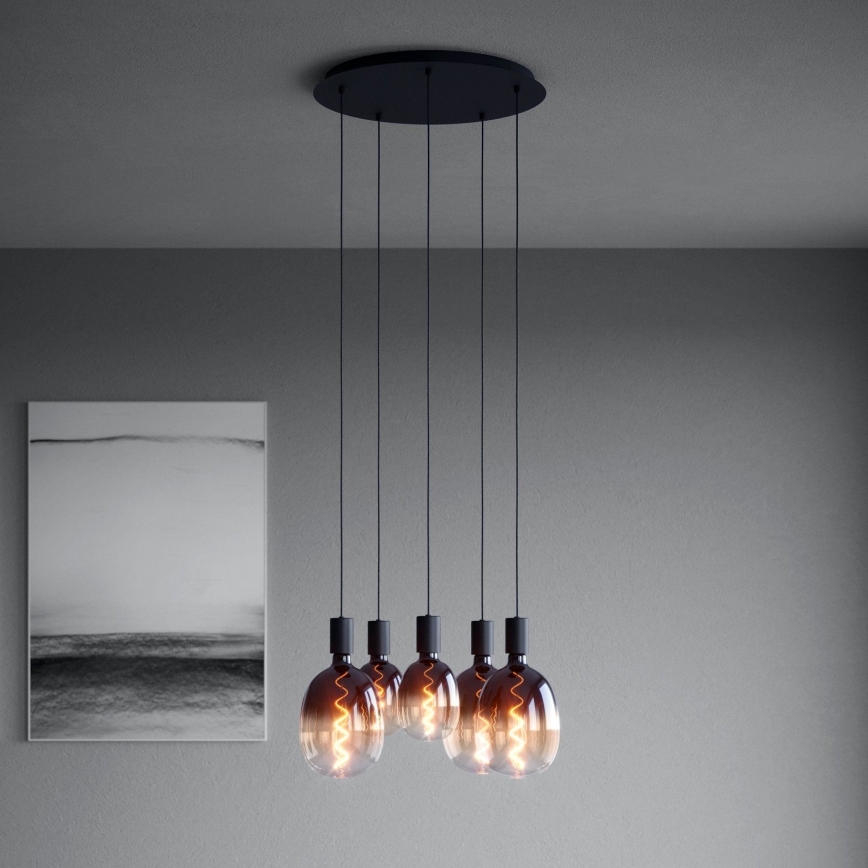 Eglo - Hängeleuchte 5xE27/40W/230V schwarz