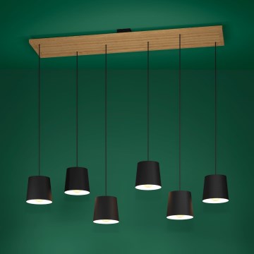 Eglo - Hängeleuchte 6xE27/40W/230V schwarz/braun
