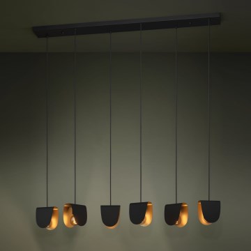 Eglo - Hängeleuchte 6xE27/40W/230V schwarz/golden