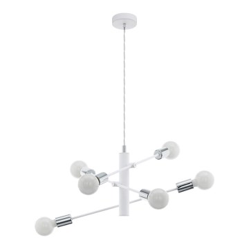 Eglo - Hängeleuchte 6xE27/60W/230V weiß
