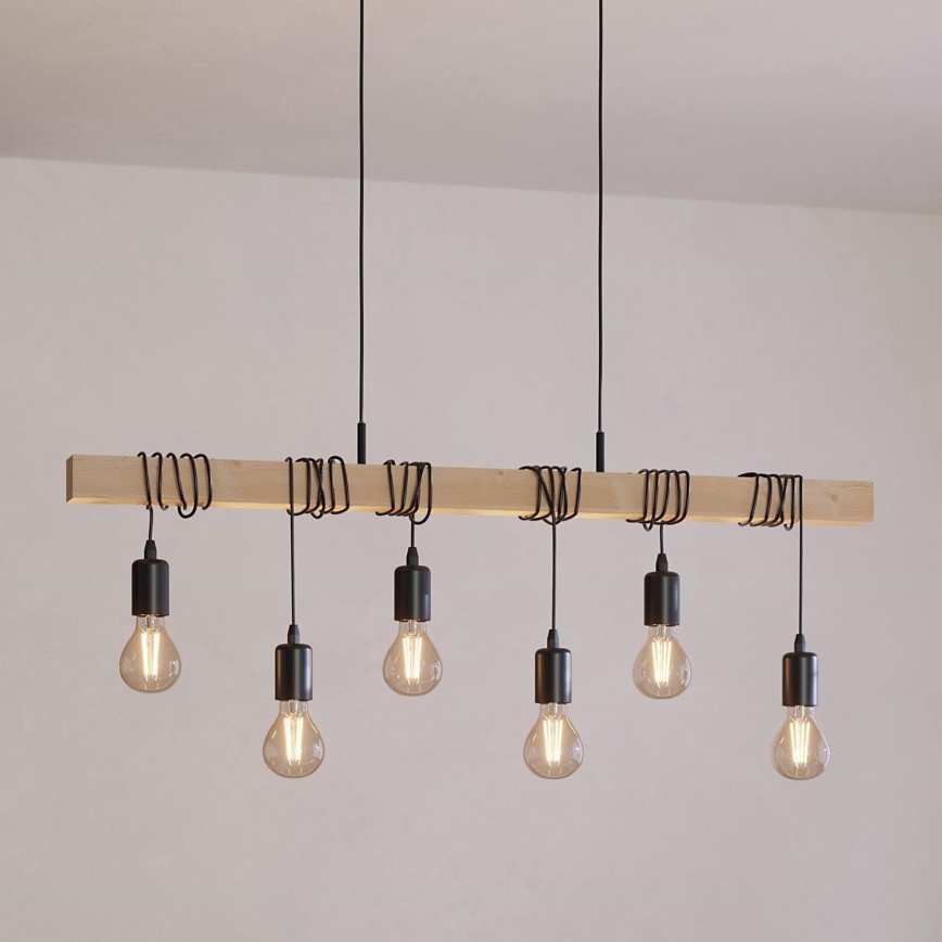Eglo - Hängeleuchte an Schnur TOWNSHEND 6xE27/60W/230V - FSC-zertifiziert