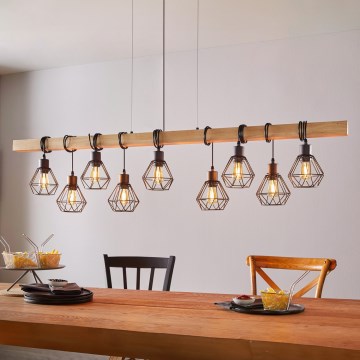 Eglo - Hängeleuchte an Schnur TOWNSHEND 9xE27/60W/230V - FSC-zertifiziert