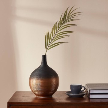 Eglo - Keramik-Vase 22x16 cm schwarz/golden