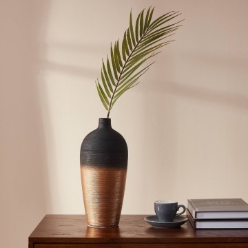 Eglo - Keramik-Vase 28x12,5 cm schwarz/golden