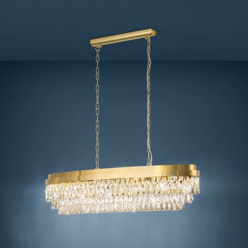 Eglo - Kristallkronleuchter an Kette 13xE14/40W/230V gold