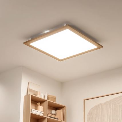 Eglo - LED-Anbaupanel SALOBRENA-RW WOOD LED/34W/230V 2700/4000K 64x64 cm braun