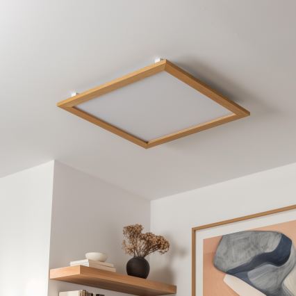 Eglo - LED-Aufputzpanel SALOBRENA WOOD LED/31W/230V 64x64 cm braun