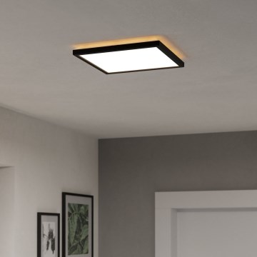 Eglo - LED Badezimmer-Deckenleuchte LED/13,4W/230V 2700/4000/6500K 29x29 cm IP44 schwarz