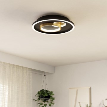 Eglo - LED-Deckenleuchte 1xLED/14W/230V + 1xLED/8,5W d 38 cm schwarz/golden