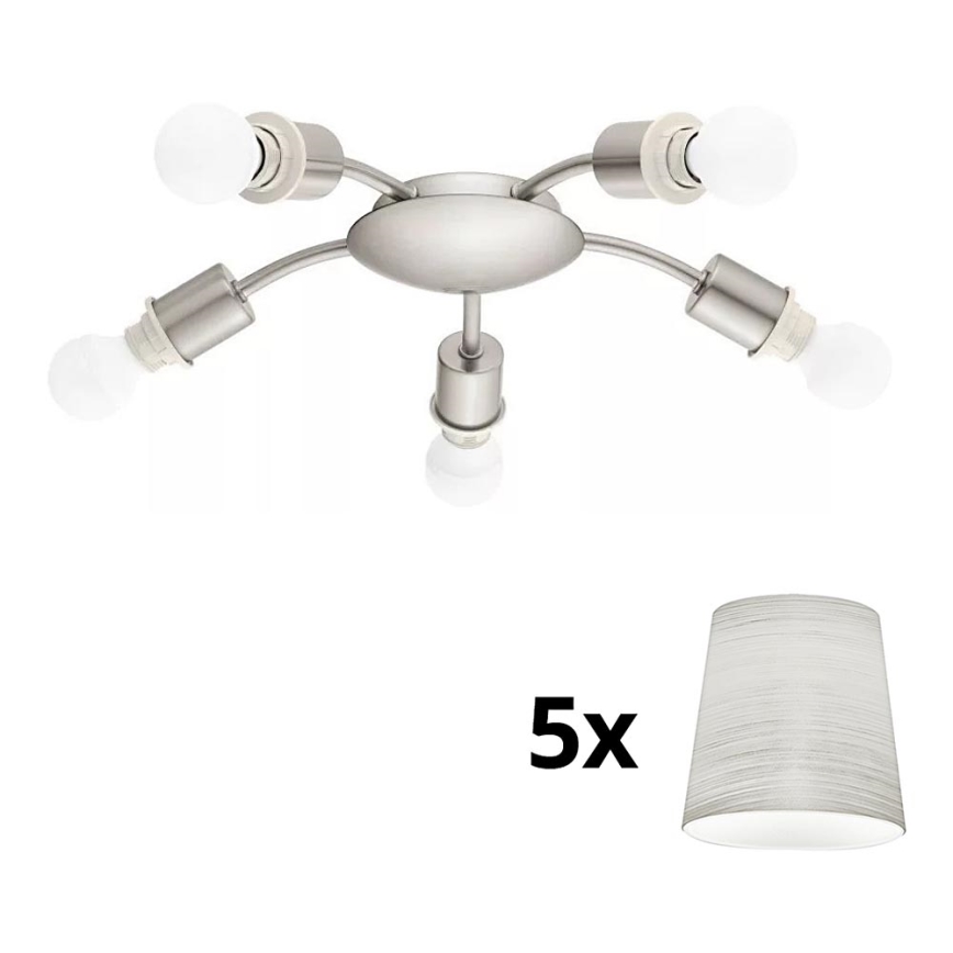 Eglo - LED-Deckenleuchte MY CHOICE 5xE14/4W/230V  matt Chrom/cremefarben