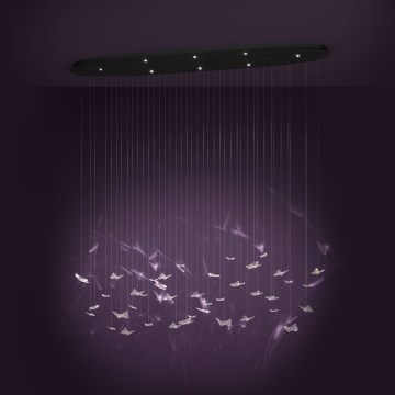 Eglo - LED dimmbare Pendelleuchte an Stahlseil 8xLED/4,2W/230V schwarz/klar