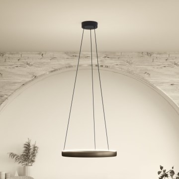 Eglo - LED-dimmbare Pendelleuchte mit Seilabhängung und Bewegungsmelder 2xLED/25W/230V 2200-6500K Ø 80 cm braun