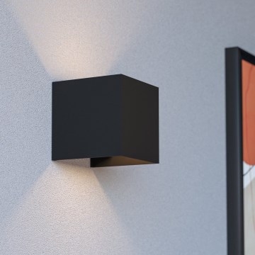 Eglo - LED-dimmbare, wiederaufladbare Außen-Wandleuchte mit Bewegungs- und Dämmerungssensor LED/2,2W/5V IP44 schwarz