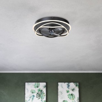 Eglo - LED-dimmbarer Deckenventilator 4xLED/9W/230V 2700-6500K Ø50 cm schwarz + Fernbedienung