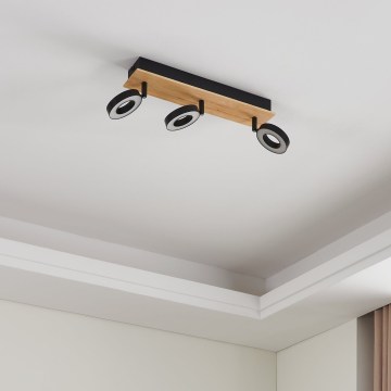 Eglo - LED Einbaustrahler 3xLED/4,2W/230V schwarz/braun