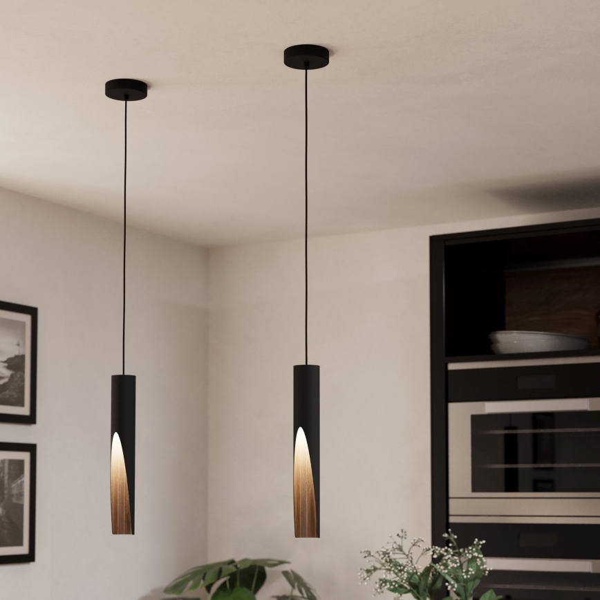 Eglo - LED-Hängeleuchte 1xGU10/4,5W/230V 3000K schwarz/braun