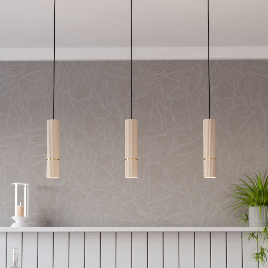 Eglo - LED-Hängeleuchte 3xGU10/5W/230V 3000K beige