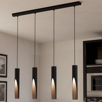 Eglo - LED-Hängeleuchte 4xGU10/4,5W/230V 3000K schwarz/braun