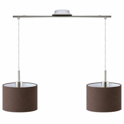 Eglo - LED-Hängeleuchte an Kabel TUNJA 2xE27/60W/230V matt chrom/braun