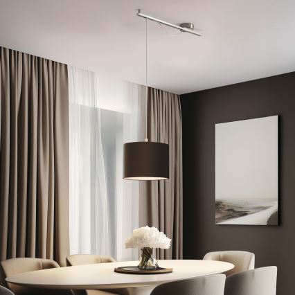 Eglo - LED-Hängeleuchte CALCENA 1xE27/60W/230V Chrom/braun