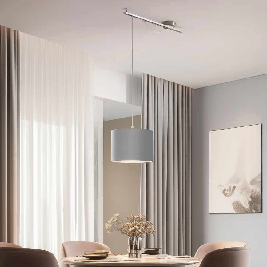 Eglo - LED-Hängeleuchte CALCENA 1xE27/60W/230V Chrom/grau