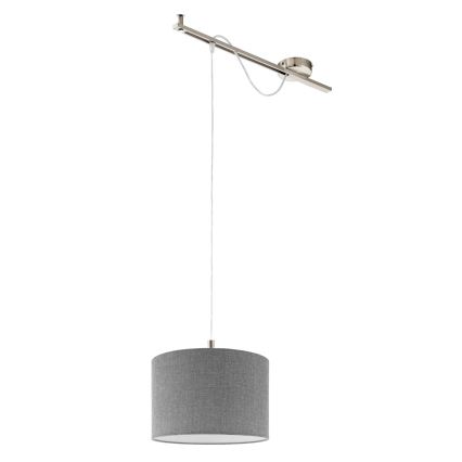 Eglo - LED-Hängeleuchte CALCENA 1xE27/60W/230V Chrom/grau